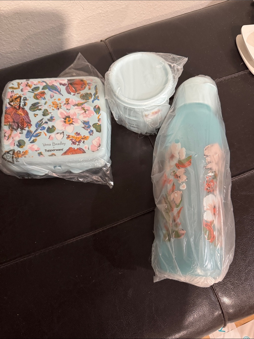 Vera Bradley Aqua Floral Bottle & Container Set